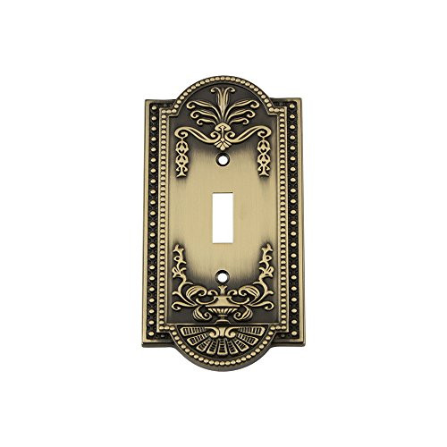 Nostalgic Warehouse 719710 Meadows Switch Plate with Single Toggle, Antique Brass | Amazon (US)