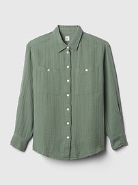 Crinkle Gauze Big Shirt | Gap (US)
