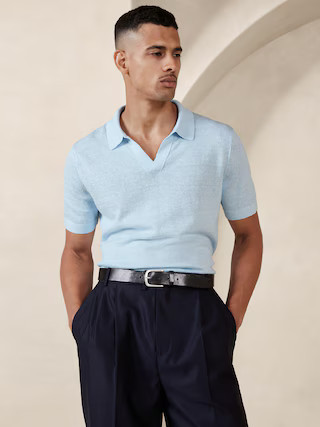Giorgio Linen-Cotton Sweater Polo | Banana Republic (US)