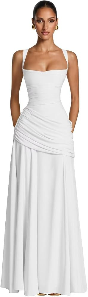 Tapered Straps Prom Dresses 2026 Chiffon A Line Bridesmaid Formal Evening Dress | Amazon (US)
