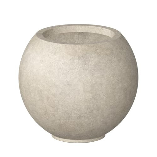 Kante 19.3" Large Sphere Concrete Planter, Round Ball Shape Plant Pot with Drainage Hole & Rubber Plug – Lightweight Cement Container for Outdoor Patio Garden Entryway | Amazon (US)