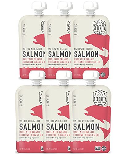 Serenity Kids Baby Food Pouches, Wild Caught Coho Salmon with Organic Butternut Squash and Beets, Fo | Amazon (US)