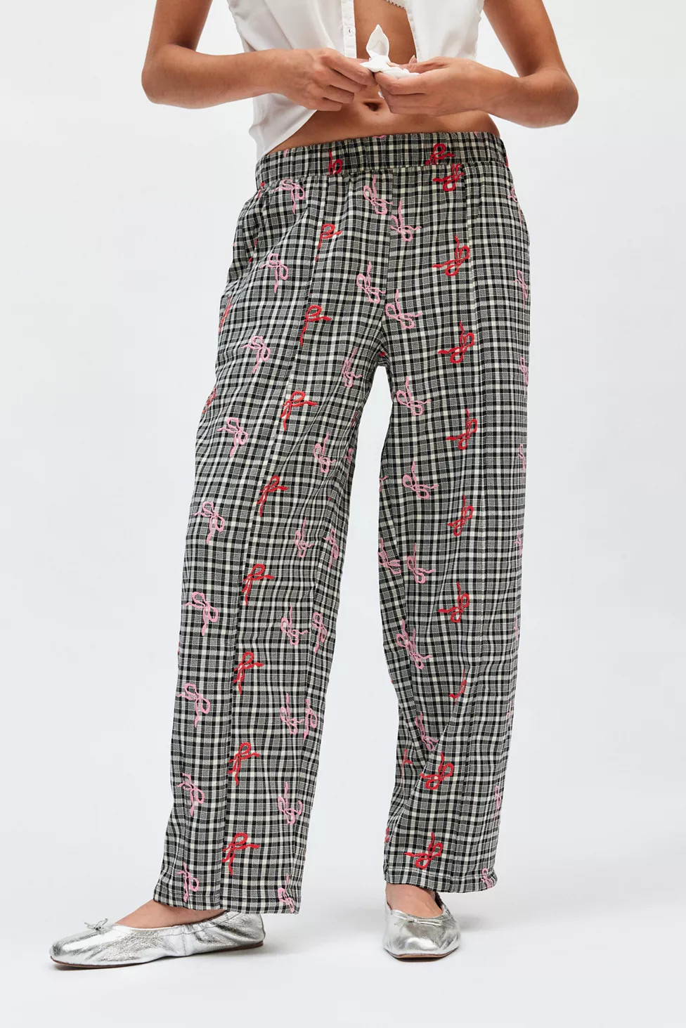 Kimchi Blue Critter Embroidered Wide Leg Pant | Urban Outfitters (US and RoW)