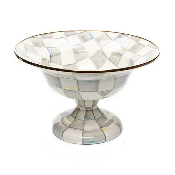 Sterling Check Enamel Compote - Large | MacKenzie-Childs