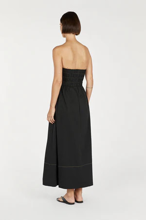 ELIDY BLACK COTTON MAXI DRESS | DISSH