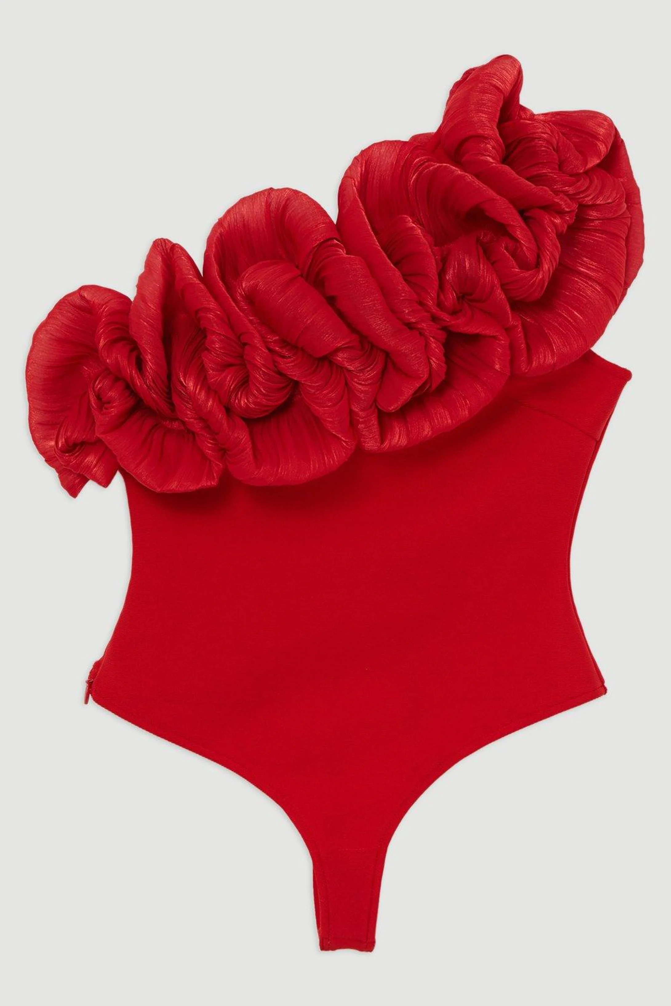 Figure Form Bandage Silk Look Knit Bodysuit | Karen Millen US