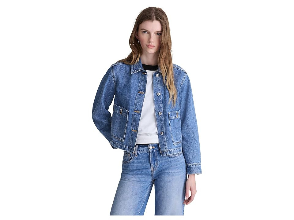 Madewell Denim Chore Jacket Women's Coat Midvale Wash : 2XL (Women's 18), Cotton/Denim | Zappos