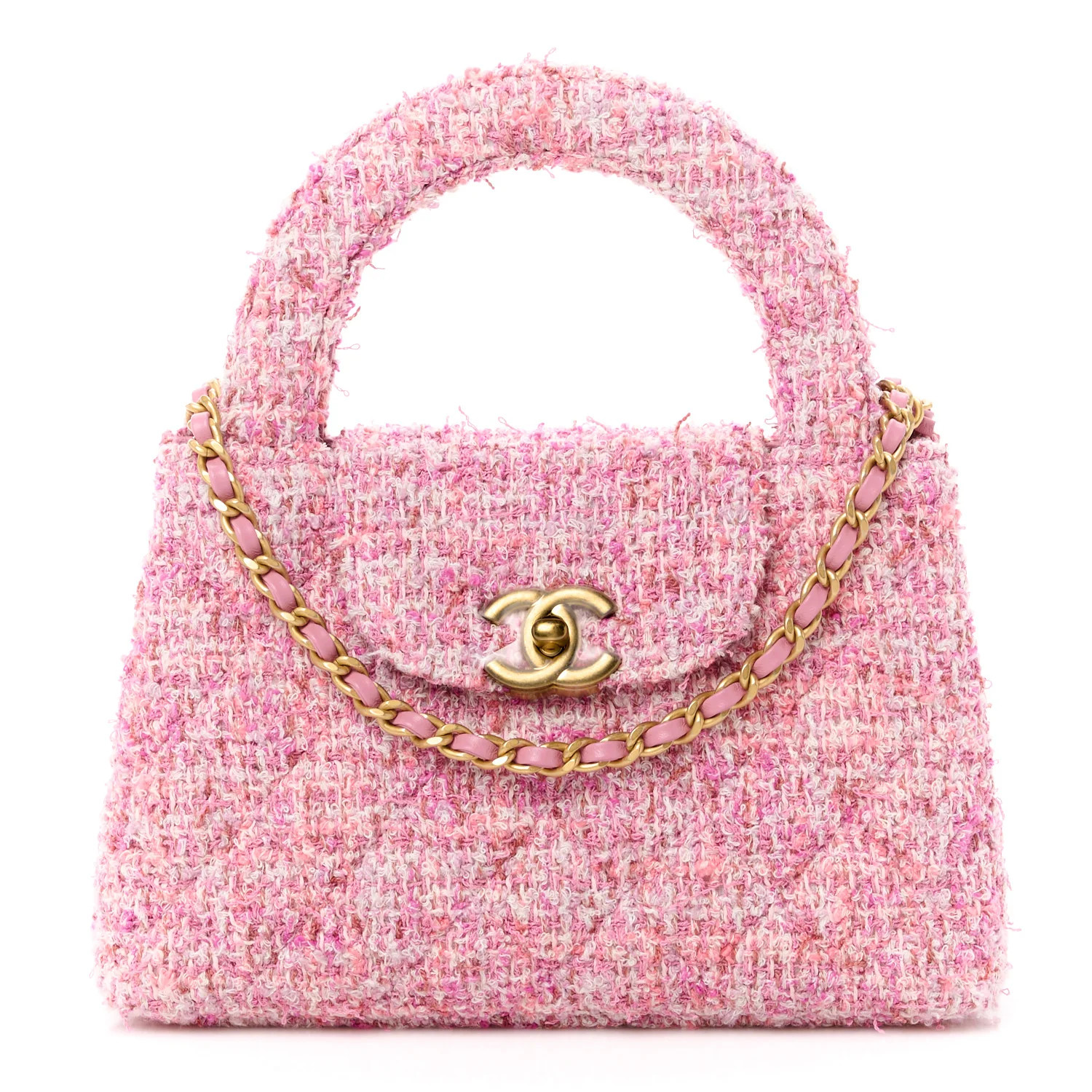 Tweed Quilted Nano Kelly Shopper Pink | FASHIONPHILE (US)