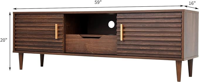 Mid-Century Modern TV Stand, Home Media Entertainment Center Sets for up to 60in TV Console Stora... | Amazon (US)