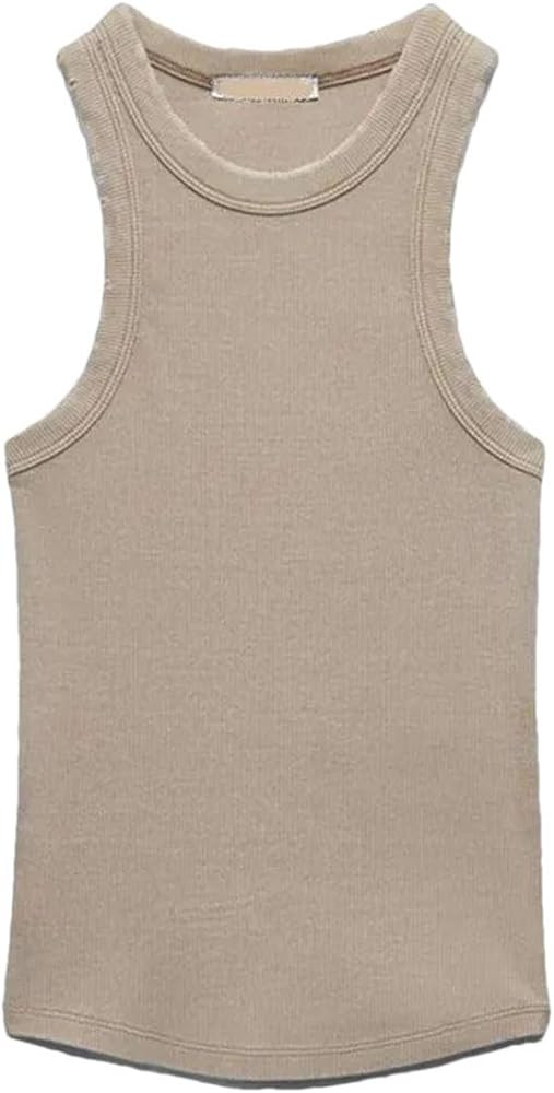 Hgvcfcv Women's Sleeveless Tank Tops Basic Loose Tunic T Shirts Batwing Sleeve Solid Color Casual... | Amazon (US)