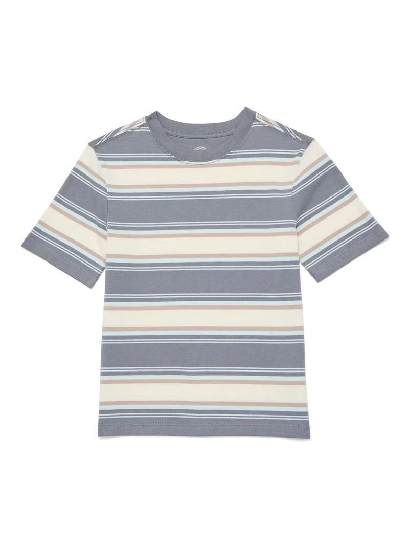 Wonder Nation Boys Short Sleeve Stripe T-Shirt, Sizes 4-18 & Husky | Walmart (US)