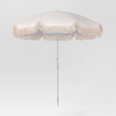 6' Umbrella with Fringe - Ivory - Threshold™ | Target