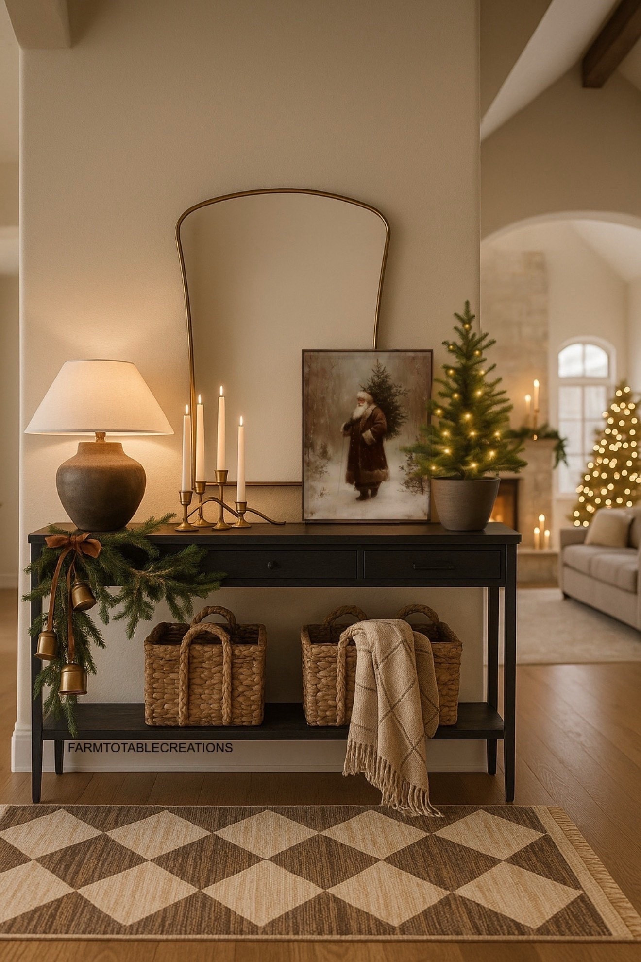 Cozy Christmas Console Styling Ideas

Follow @farmtotablecreations on Instagram for more holiday decorating inspiration.

This Christmas console styling captures that warm, layered look I love — mixing natural textures and timeless holiday pieces. A vintage-inspired Santa print sets the nostalgic tone, balanced by a modern lamp and mirror for contrast. The Norfolk pine tree and garland bring in organic greenery, while woven baskets and a soft throw keep things cozy and grounded. A few aged brass bells tied with velvet ribbon complete the perfect Amber Interiors-inspired moment.

#consoledecor #christmasdecor #holidaystyling #livingroomdecor #entrywaydecor #neutralchristmas #christmasinspo #holidayhome #interiordesign #modernorganic #amberinteriors #christmastree #garland #bells #christmasartwork #basketdecor #seasonaldecor #cozyhome #decorideas #livingroomstyle #christmastouches #neutraldecor #homestyling #holidayvibes #christmasaesthetic #decorinspo #homedecor #stylingideas



#LTKSaleAlert #LTKHome #LTKHoliday
