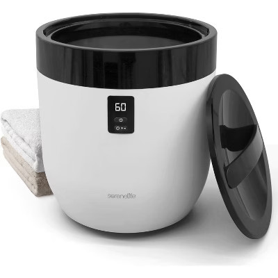 SereneLife 12L Bucket Towel Warmer - Adjustable Timer, Black, for Spa, Bathroom, and Home Use | Target