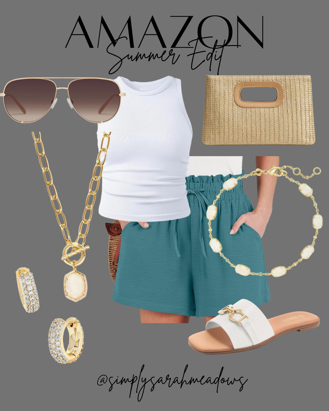 Found my summer essentials on Amazon! From chic sunglasses to comfy shorts, these picks are perfect for sunny days. Check them out @simplysarahmeadows #SummerStyle #AmazonFinds #LTKStyle #LTKFinds #SpringStyle #SummerStyle #AffordableFashion #MomStyle #CasualChic #EverdayStyle #TrendingNow  

 #LTKootd #LTKSeasonal #LTKOver40