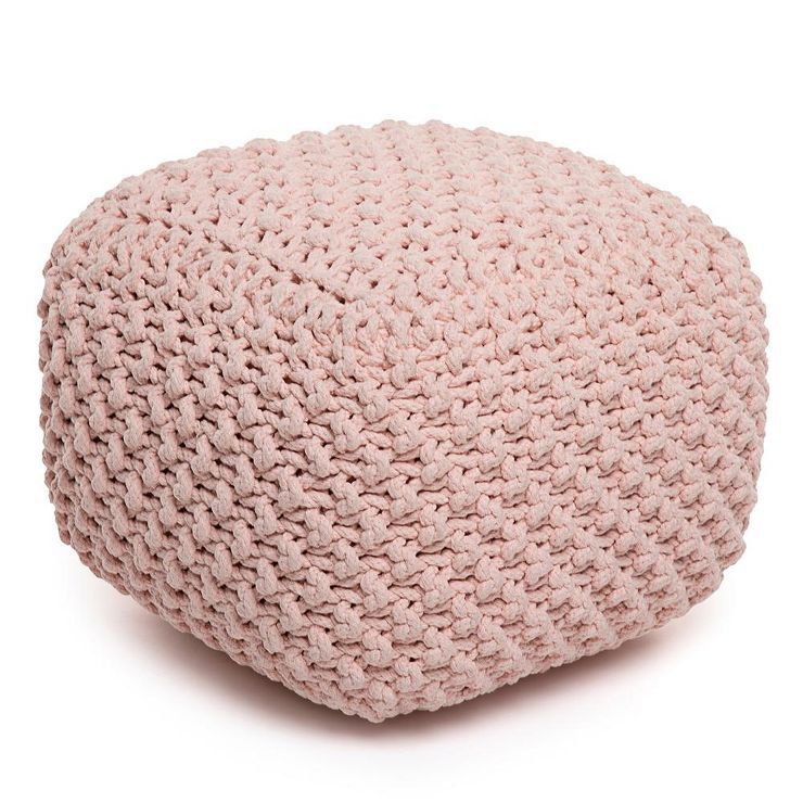 BirdRock Home Square Pouf Foot Stool Ottoman - Dusty Rose | Target