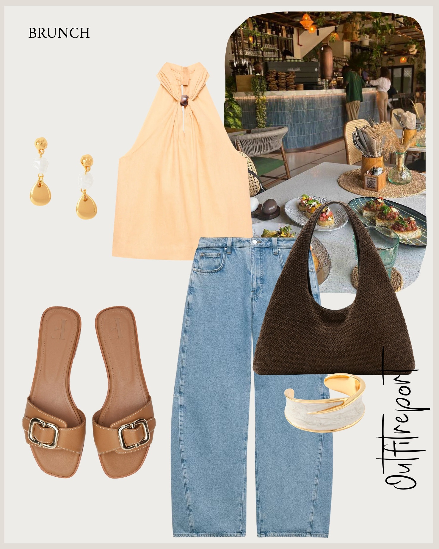 Butter yellow top denim jeans brown sandals and handbag 

#LTKstyletip #LTKsummer #LTKshoes