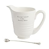Mud Pie 4551021 Ceramic Bloody Mary Pitcher Set 80 oz, 8.25 X 6.25, White | Amazon (US)