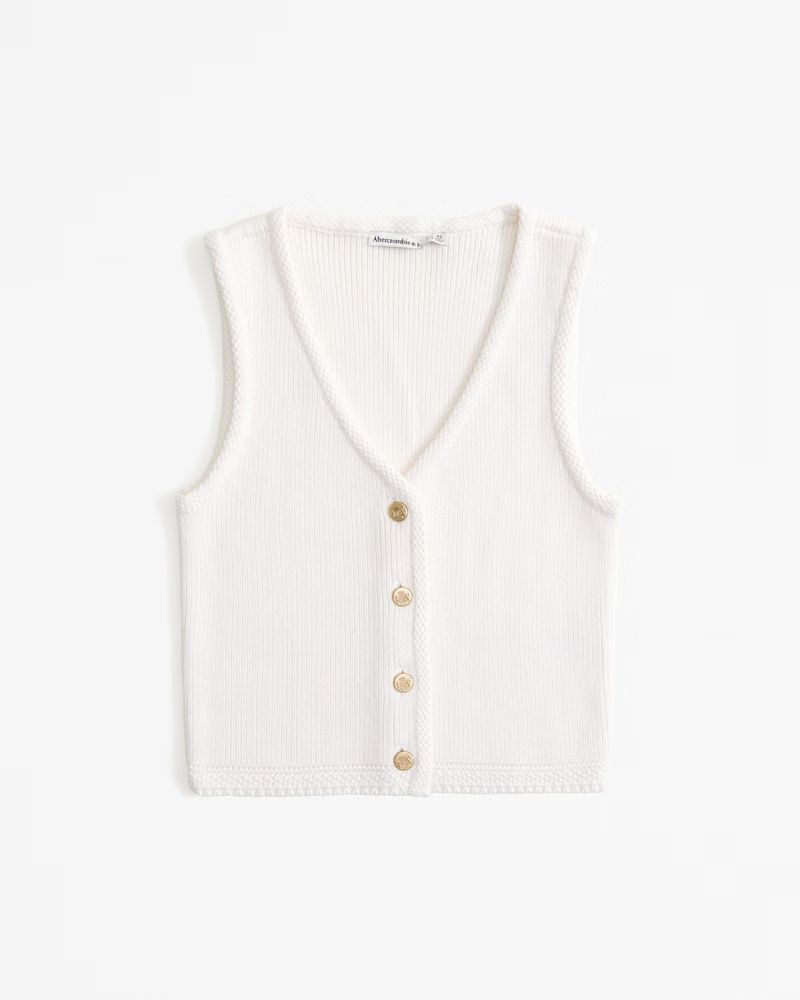 Women's The A&F Mara Button-Up Sweater Vest | Women's Tops | Abercrombie.com | Abercrombie & Fitch (US)