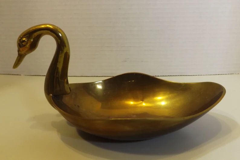 Brass Swan Dish, Vintage - Etsy | Etsy (US)
