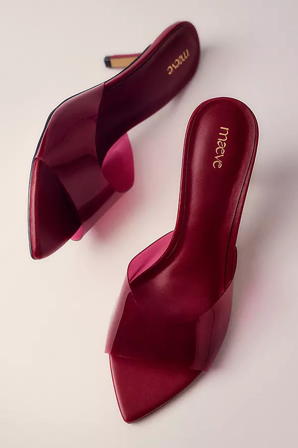 PVC Pointed-Toe Mule Heels | Anthropologie (US)