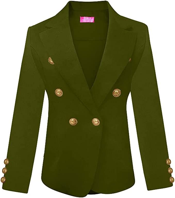 Womens Double Breasted Blazer Long Sleeves blazer jackets for women Gold Button Blazer Jackets fo... | Amazon (US)