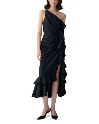 One Shoulder Ruched Midi Dress | Bloomingdale's (US)