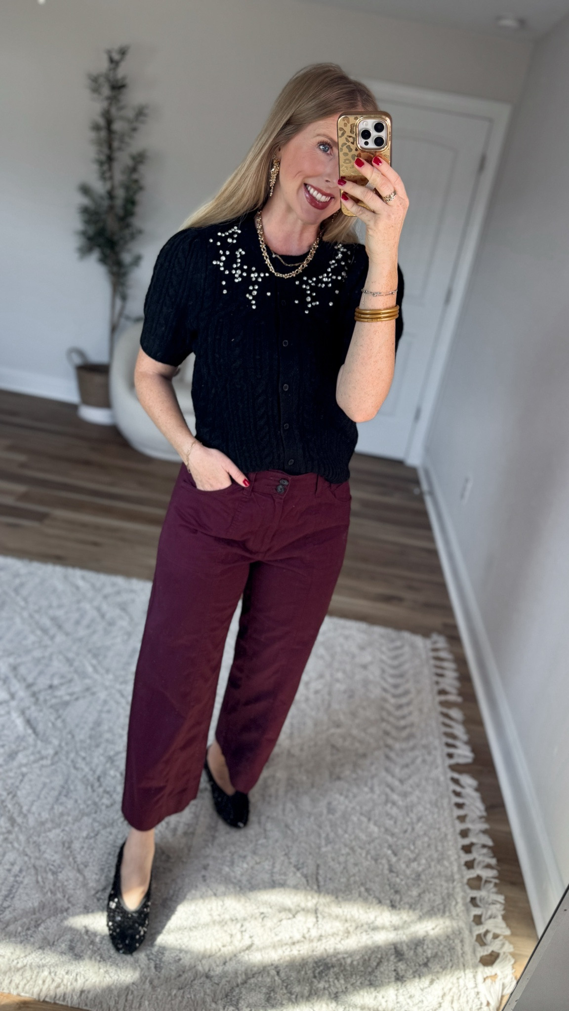 Daily try on, Walmart outfit, Walmart fashion, Walmart style, Walmart try on, embellished sweater