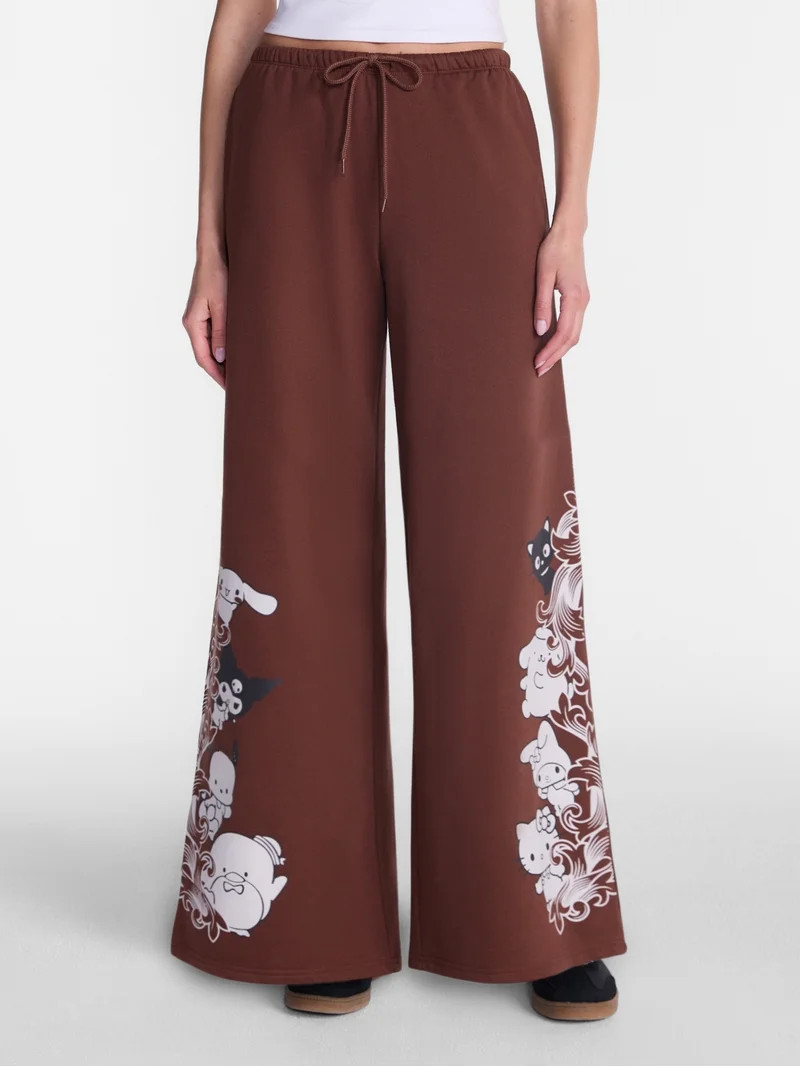 Hello Kitty & Friends Women's Fleece Open Bottom Joggers, Sizes XXS-XXL | Walmart (US)