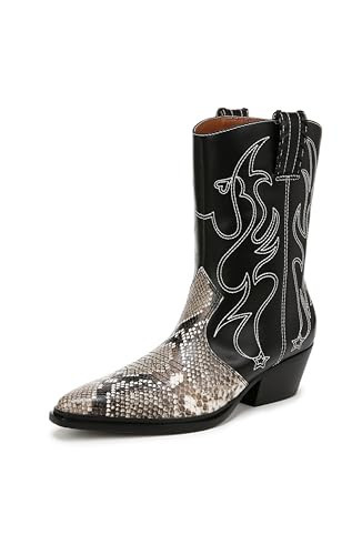 Franco Sarto Womens Bianca Fashion Cowboy Boot Roccia Snake Leather 9.5 M | Amazon (US)