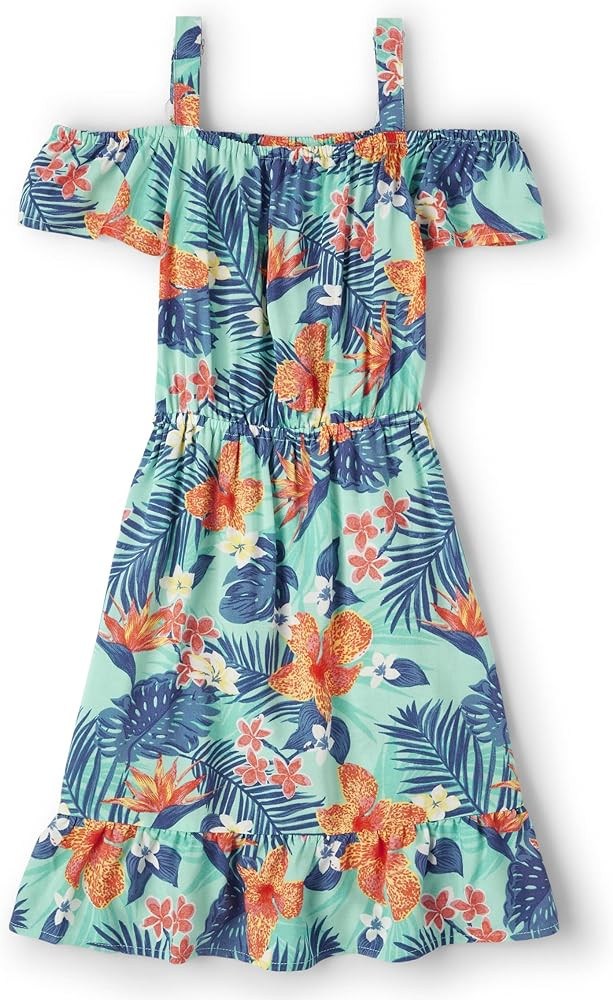 The Children's Place Unisex Child Matching Family Tropical Off Shoulder Short Sleeve Dress | Amazon (US)