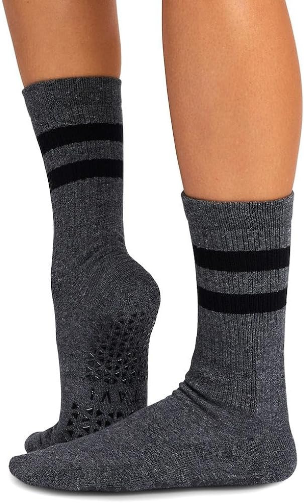 TAVI NOIR Kai Fashion Crew Grip Socks, Small, Charcoal Grey | Amazon (US)