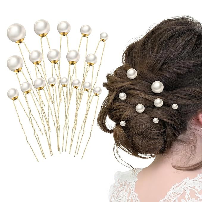 18 Pieces Wedding Pearl Hair Pins Bridal Hair Pins Pearl Hair Accessories, Pearl Bobby Pins for H... | Amazon (US)