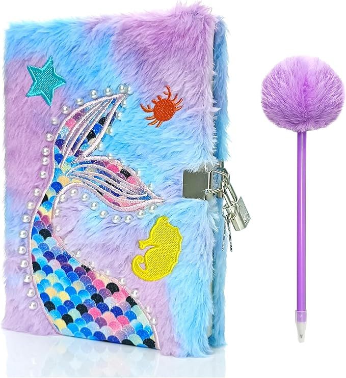 RTUDOPUYT Mermaid Diary with Lock for Girls with Pen, Mermaid Journal for Girls With lock And Key... | Amazon (US)