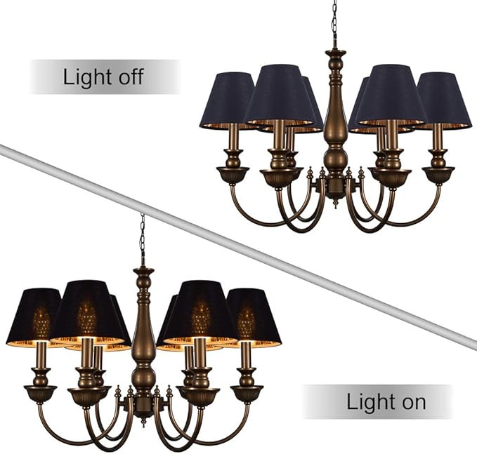 Wellmet Chandelier Lamp Shades, ONLY FOR CANDELABRA BULBS, Clip-on Fitter Lampshade, 3" X 6" X 5"... | Amazon (US)