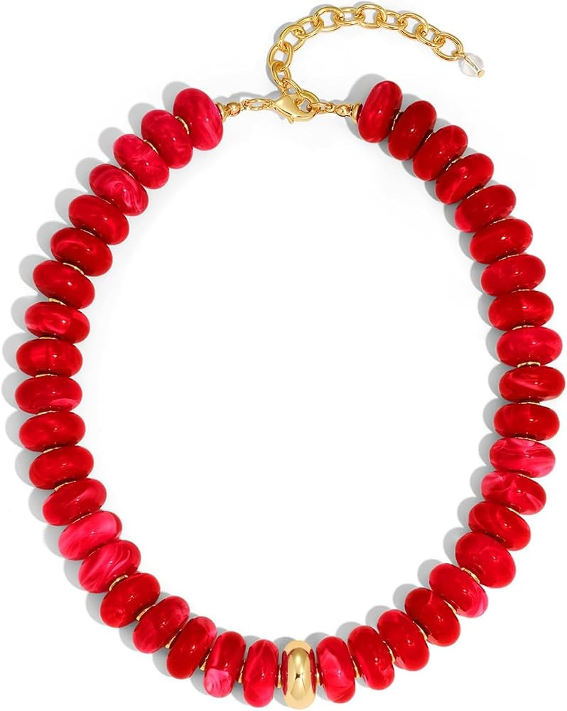Chunky Beaded Necklace for Women, Statement Jewelry Gifts | Amazon (US)