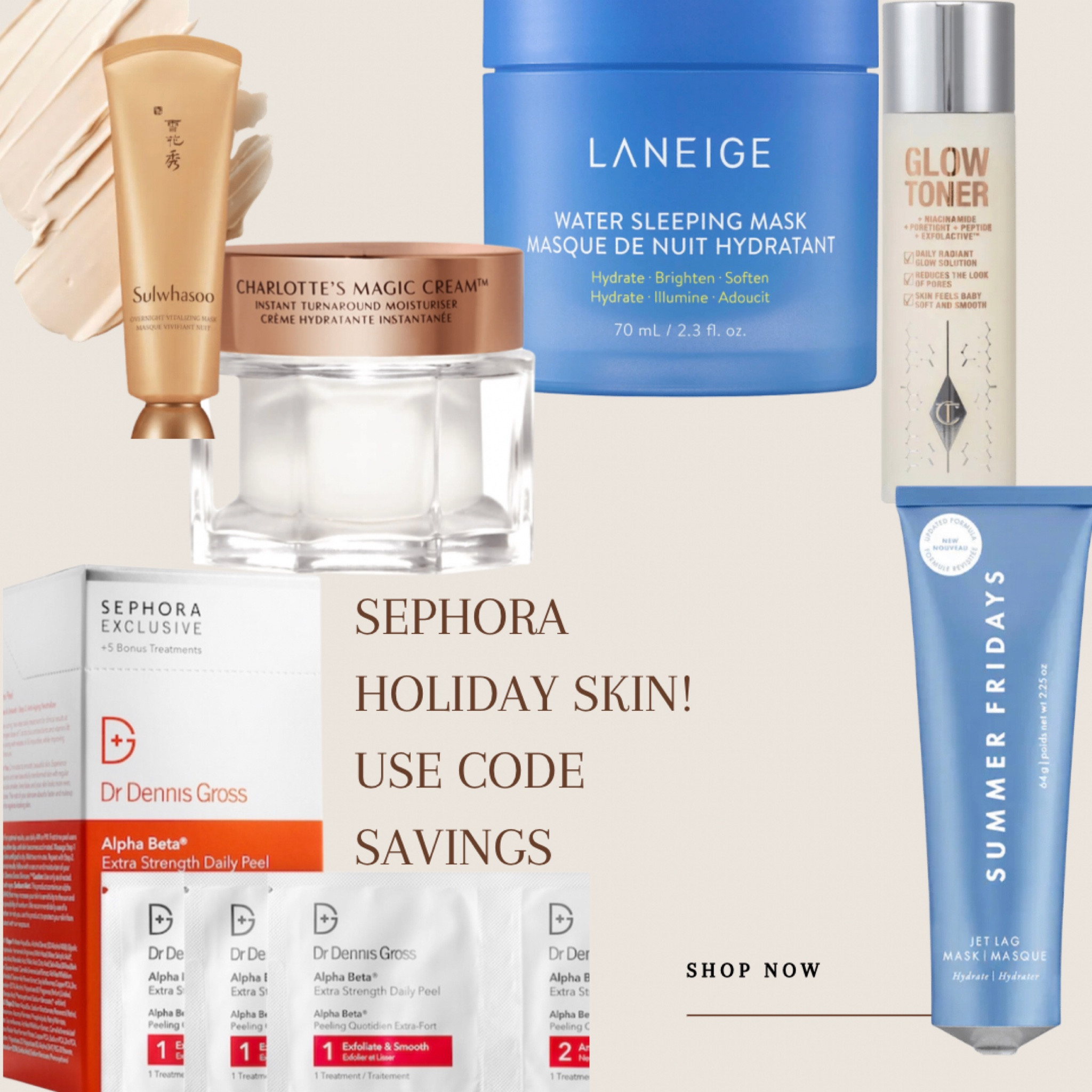 Sephora holiday savings for skin care! These are my top picks! Use code savings for 20% rouge/ 15% VIB and 10% insiders #sephorasale #sephora #sale #beautysale #skincare 

#LTKbeauty #LTKHoliday #LTKunder100