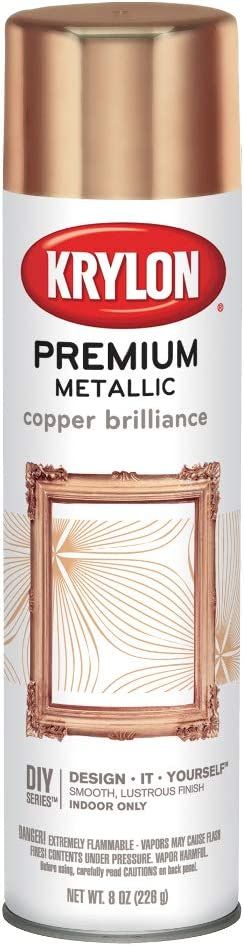 Krylon Premium Metallic Spray Paint Resembles Actual Plating, Copper Brilliance, 8 Ounce (Pack of... | Amazon (US)
