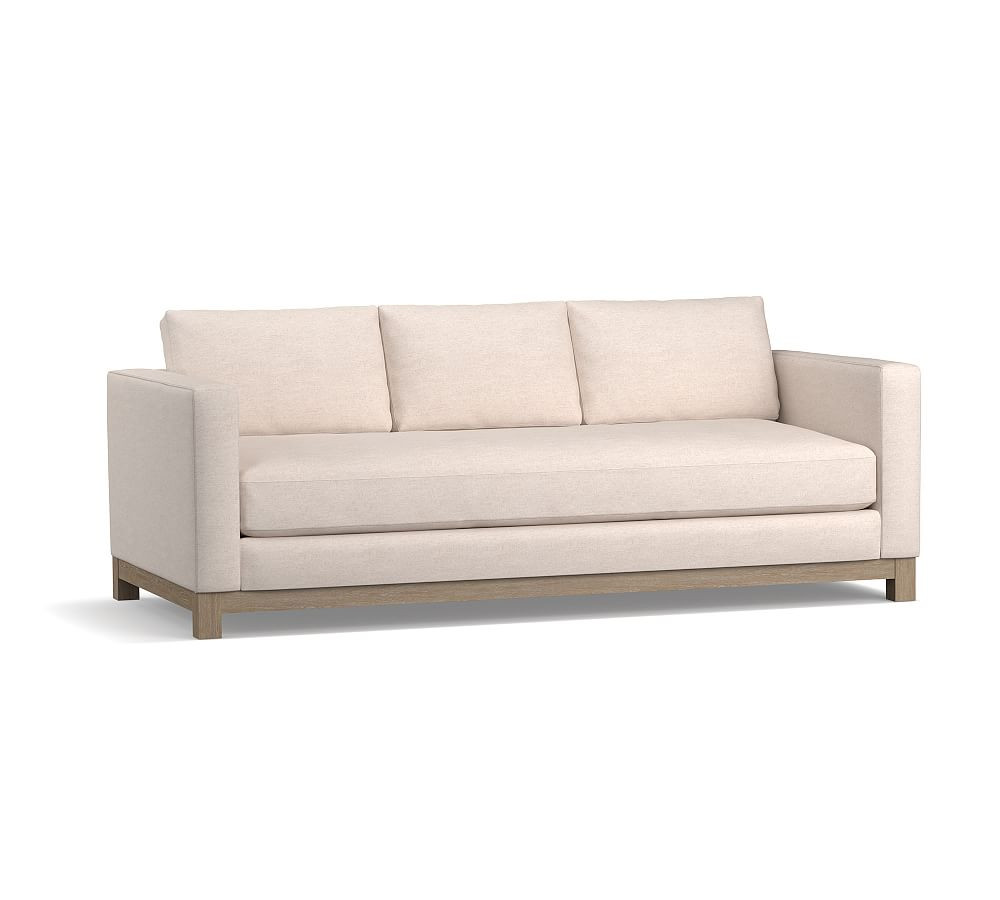 Jake Upholstered Sofa with Seadrift Wood Base | Pottery Barn (US)