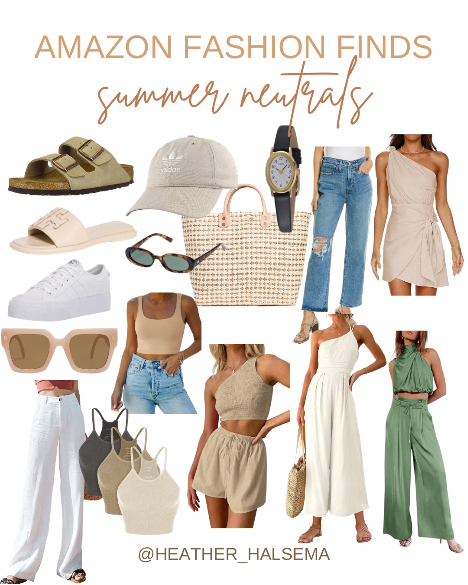 amazon fashion finds: summer neutral. all of my favorite neutral summer fashion finds #summersandals #summerfashion #summersets #womensfashion #founditonamazon #amazonfashion #womensoutfits #vacationoutfit #neutralfashion #linenpants

#LTKunder50 #LTKshoecrush #LTKsalealert