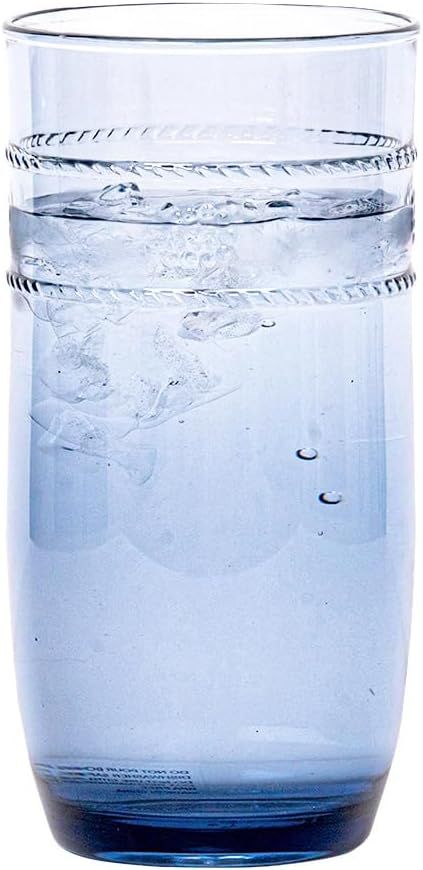 Juliska Dark Blue Isabella Acrylic Large Beverage, Acrylic Glass - Clear Acrylic, Embossed Drinki... | Amazon (US)