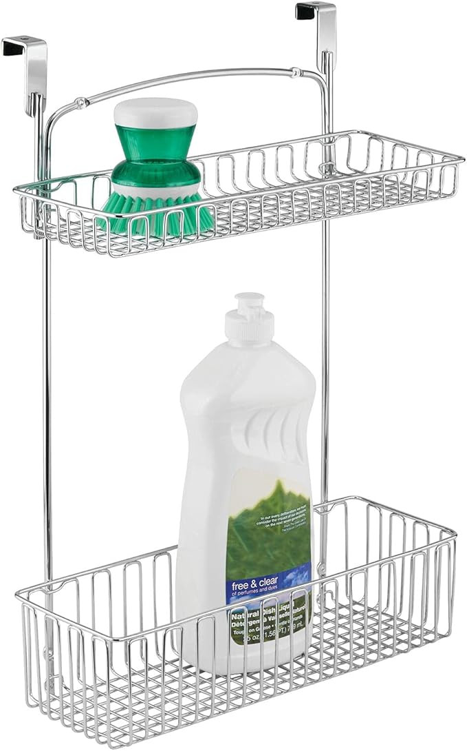 mDesign Metal Farmhouse Over Cabinet Kitchen Storage Organizer Holder or Basket - Hang Over Cabin... | Amazon (US)