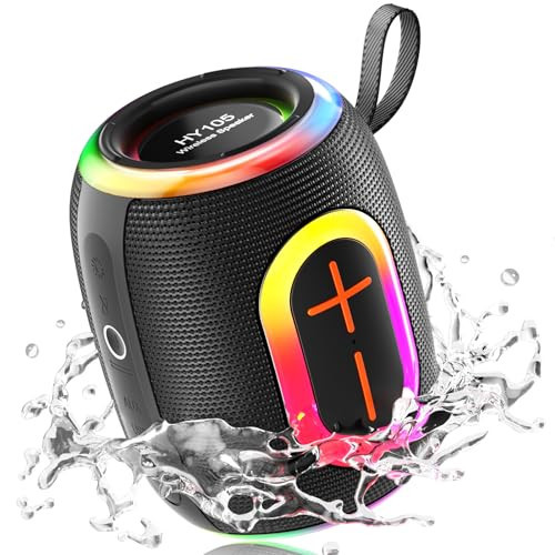 Foseener Portable Bluetooth Speaker with Stereo Sound, IPX5 Waterproof Wireless Speakers, 6 RGB LED Modes, Up to 20H Playtime, BT5.3, TWS Pairing, for Home/Bathroom/Party/Outdoor/Beach, Gift Ideals | Amazon (US)