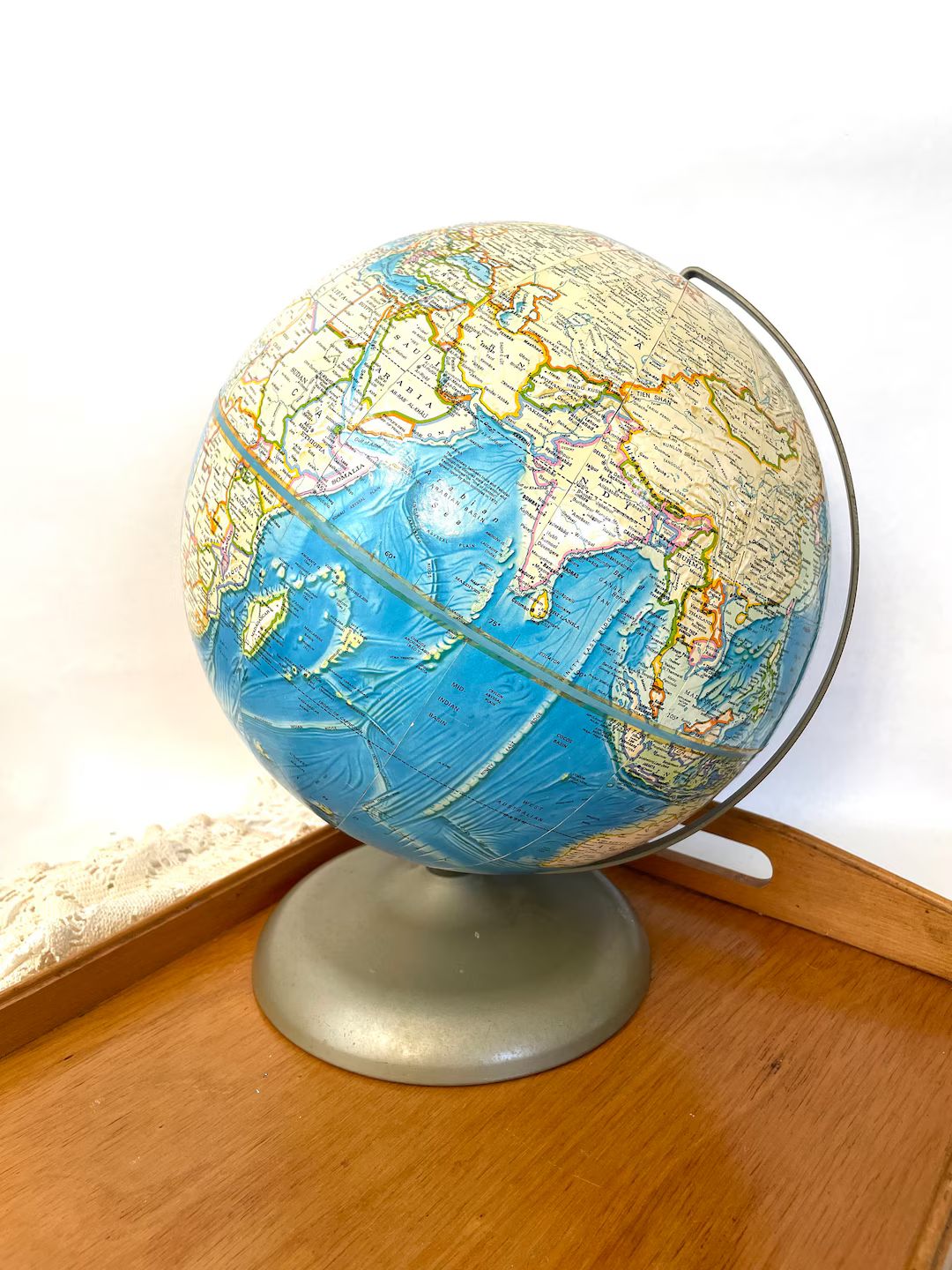 Vintage Globe World Map Boho Eclectic Office Decor Retro 1980s Rand Mcnally - Etsy | Etsy (US)