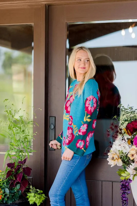 The Pioneer Woman Garden Floral Pullover Sweater, Women's - Walmart.com | Walmart (US)