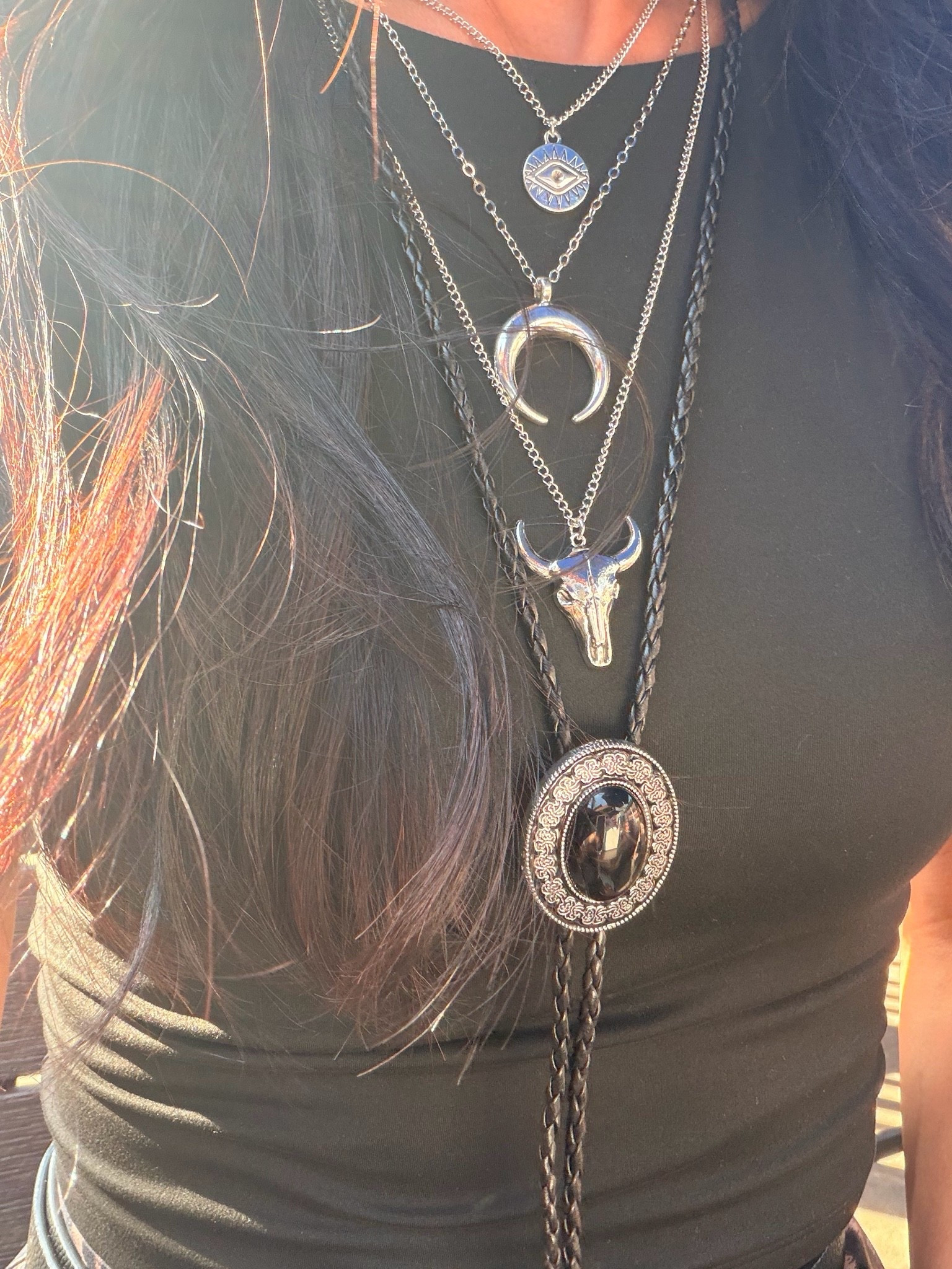 Sometimes the accessories just make the look. 

CMA Fest outfit, country concert outfit, Nashville outfit, summer concert outfit, what to wear to a country concert, western outfit, country music festival outfit, western fashion, cowgirl aesthetic, western skirt outfit, cowgirl boots, western boots, bolo tie, western jewelry, country concert jewelry, festival jewelry, Nashville summer style, concert outfit ideas, what I wore to CMA Fest, western style, cowgirl chic, western outfit

#LTKdayinmylife #LTKmomlife #LTKootd
