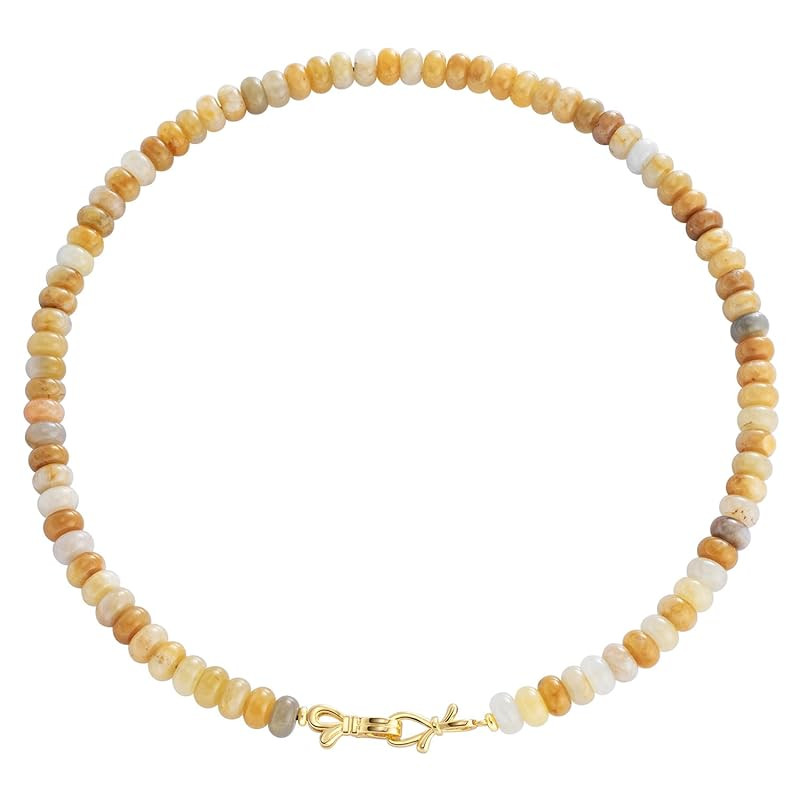 Topaz Rainbow Colorful Gemstone Beaded Choker Necklace for Women 14K Gold Bow Birthstone Beads Ch... | Amazon (US)