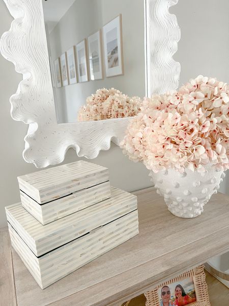 This mirror is selling quickly! It’s one of my favorite mirrors I own. 

Coastal home decor, coastal furniture, coastal decor, beach decor, beach style, beach house home decor, neutral home, neutral home decor, neutral aesthetic, hydrangeas, decorative boxes, Amazon home, Amazon decor, Amazon finds, neutral affordable home

#LTKstyletip #LTKMostLoved #LTKhome