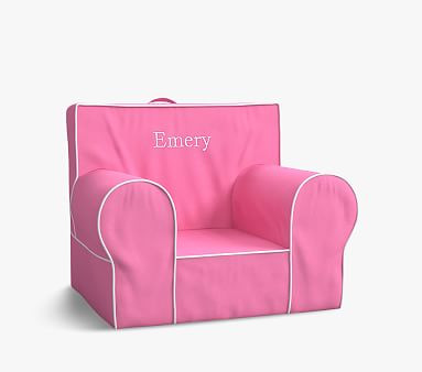 Kids Anywhere Chair®, Bright Pink with White Piping | Pottery Barn Kids