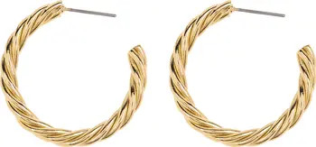 14K Yellow Gold Plated 25.5mm Twisted Hoop Earrings | Nordstrom Rack
